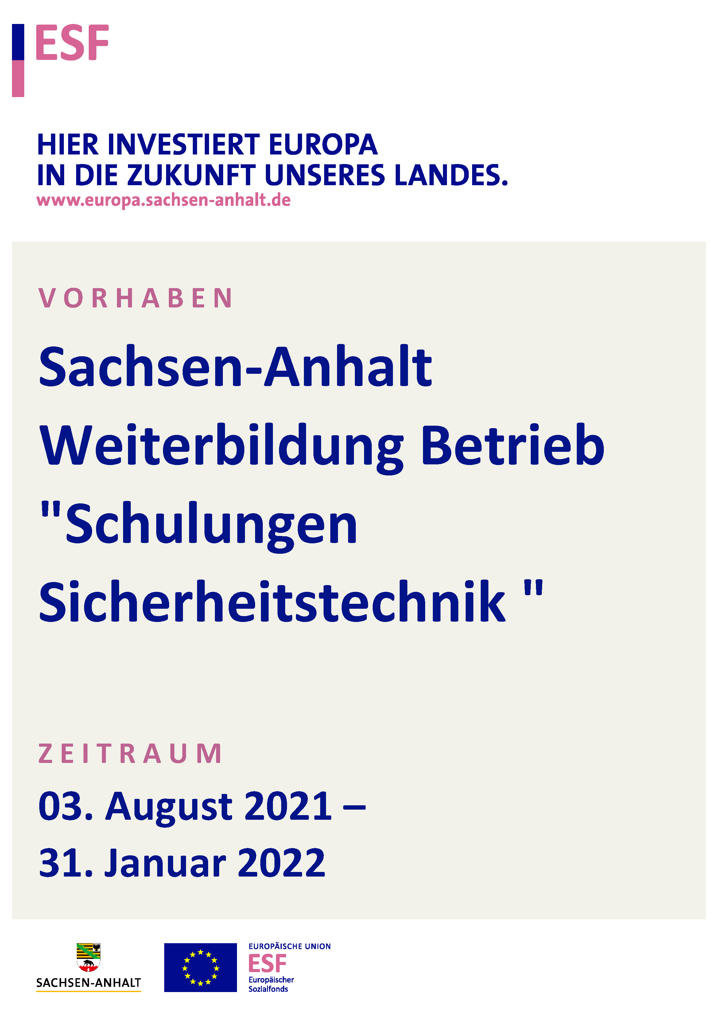 Investitionsbank Sachsen-Anhalt : Projekt – Schulung Sicherheitstechnik